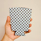 Iced Coffee Sleeve, Blue & Brown Polka Dot Pattern