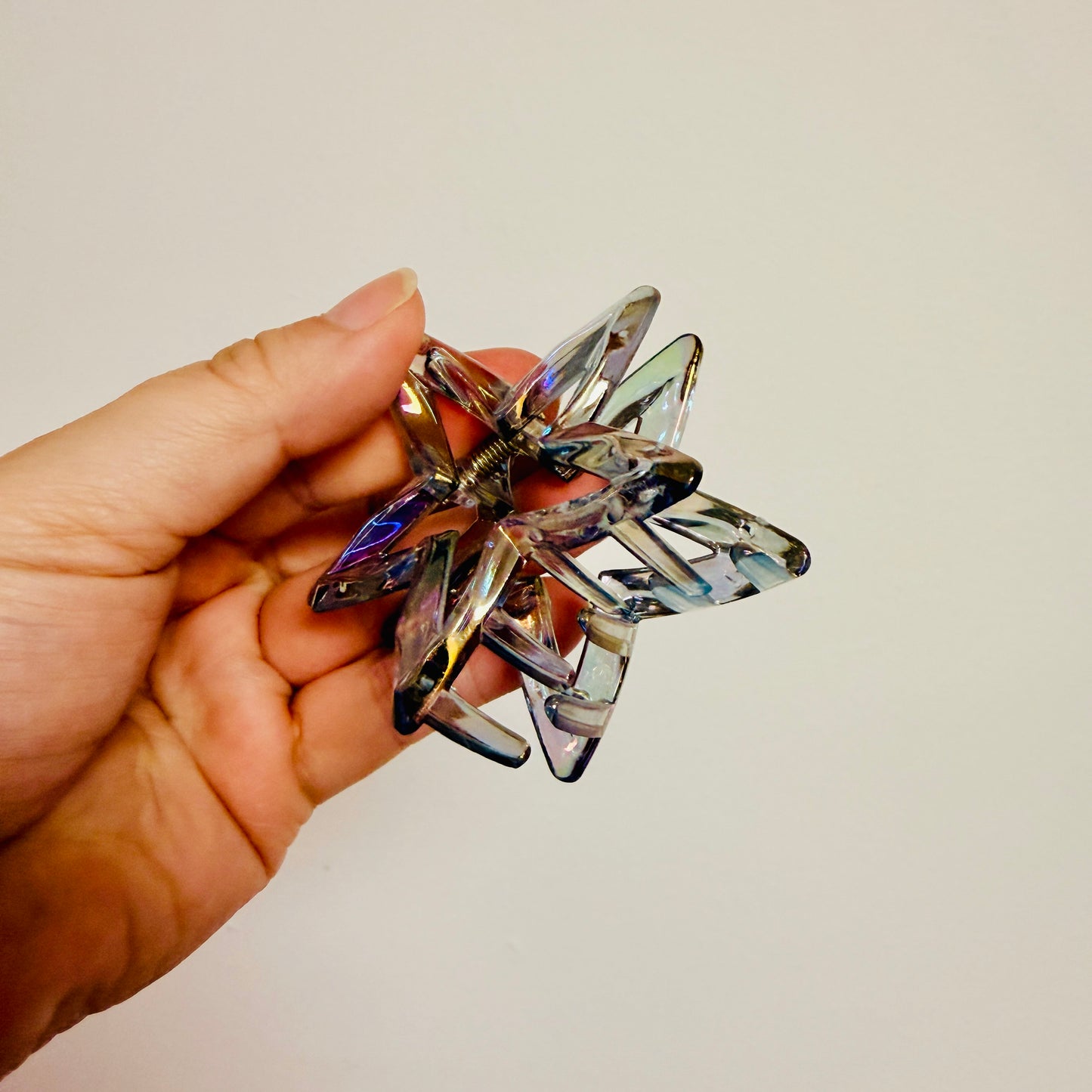 Hair Clip, Iridescent Gray Star