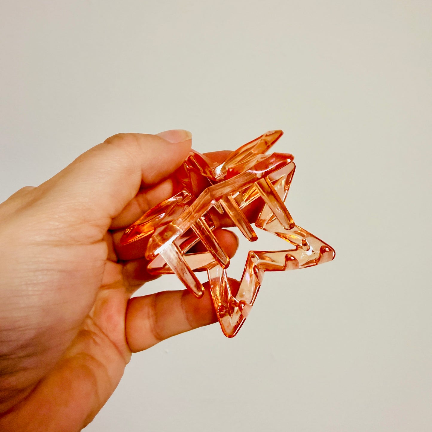 Hair Clip, Iridescent Orange Star