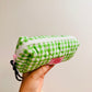 Makeup Bag, Quilted Green Gingham