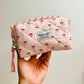 Makeup Bag, Pink Gingham Cherry