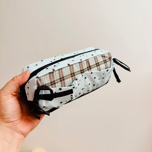 Makeup Bag, Mint Stars and Bows