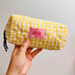 Makeup Bag, Quilted Yellow Gingham