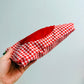 Zippered Bag, Tomato Red Gingham
