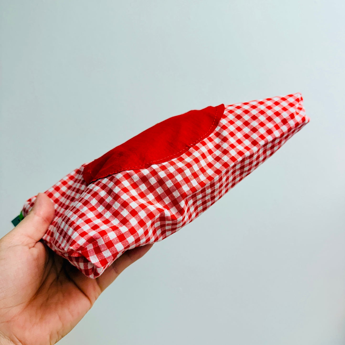 Zippered Bag, Tomato Red Gingham