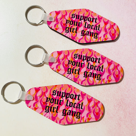 Motel Style Keychain, Support Your Local Girl Gang