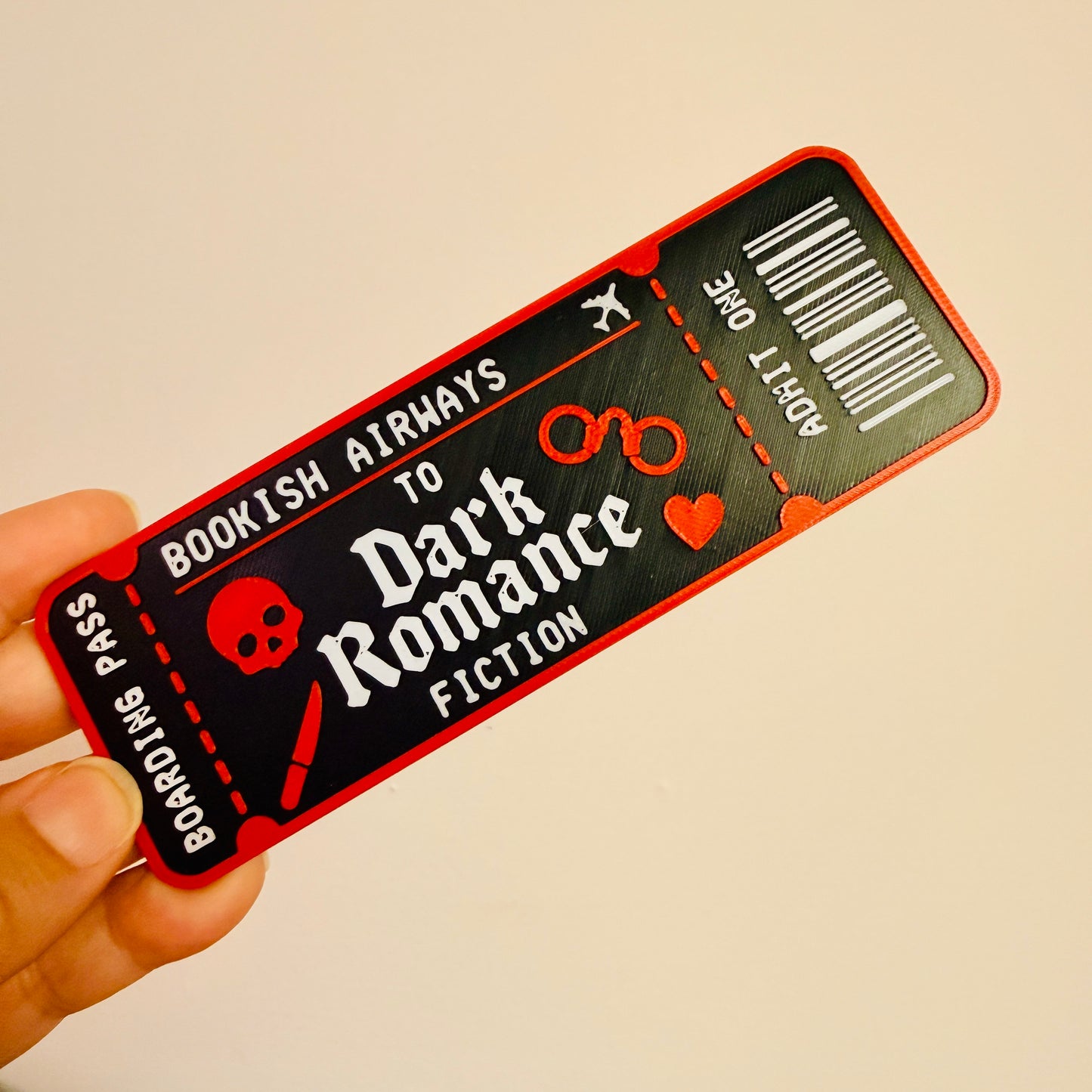 3D Bookmark, Dark Romance Bookish Airways Ticket