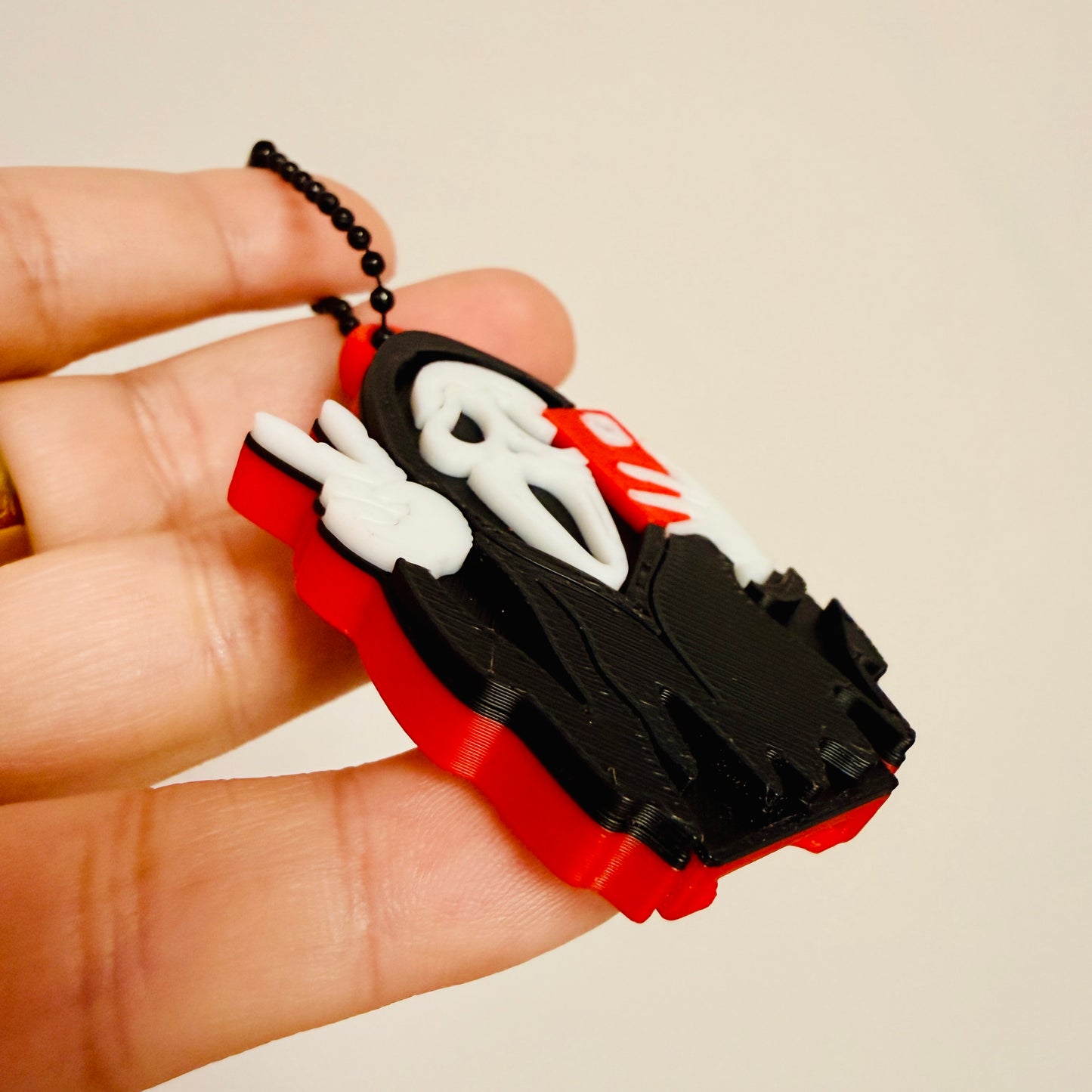 Nail Saver Bag Charm, Ghost Face Peace Selfie