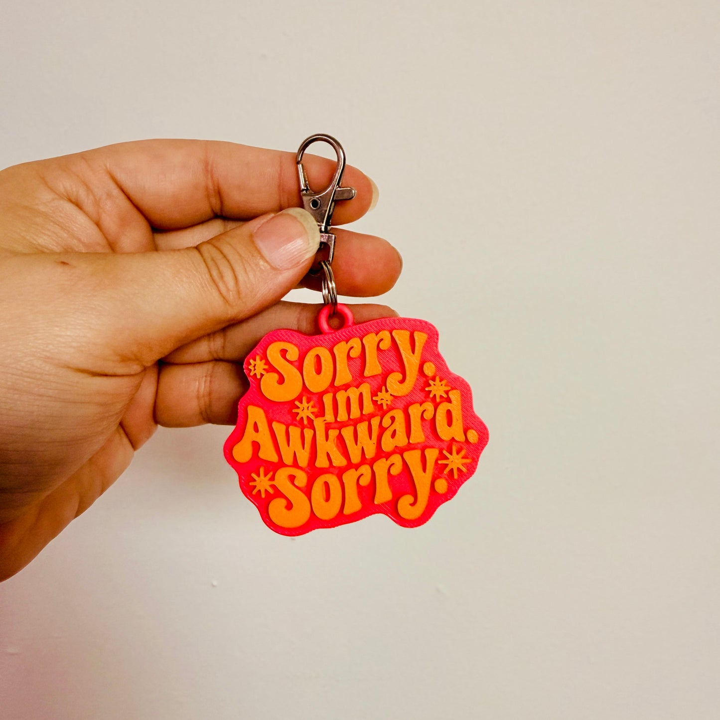 3D Keychain, Sorry I'm Awkward Sorry