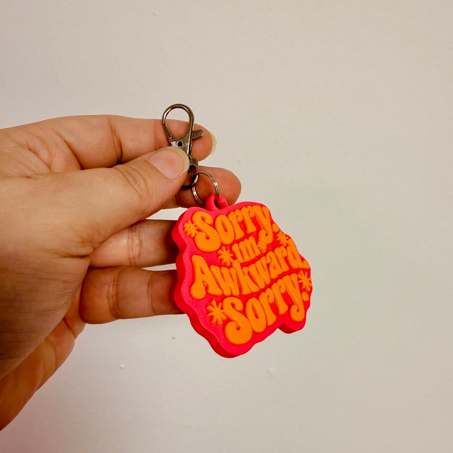 3D Keychain, Sorry I'm Awkward Sorry
