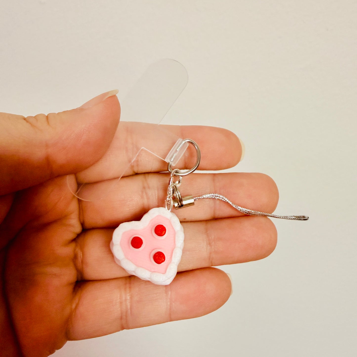 Phone/Kindle Charm, Pink Heart Cake