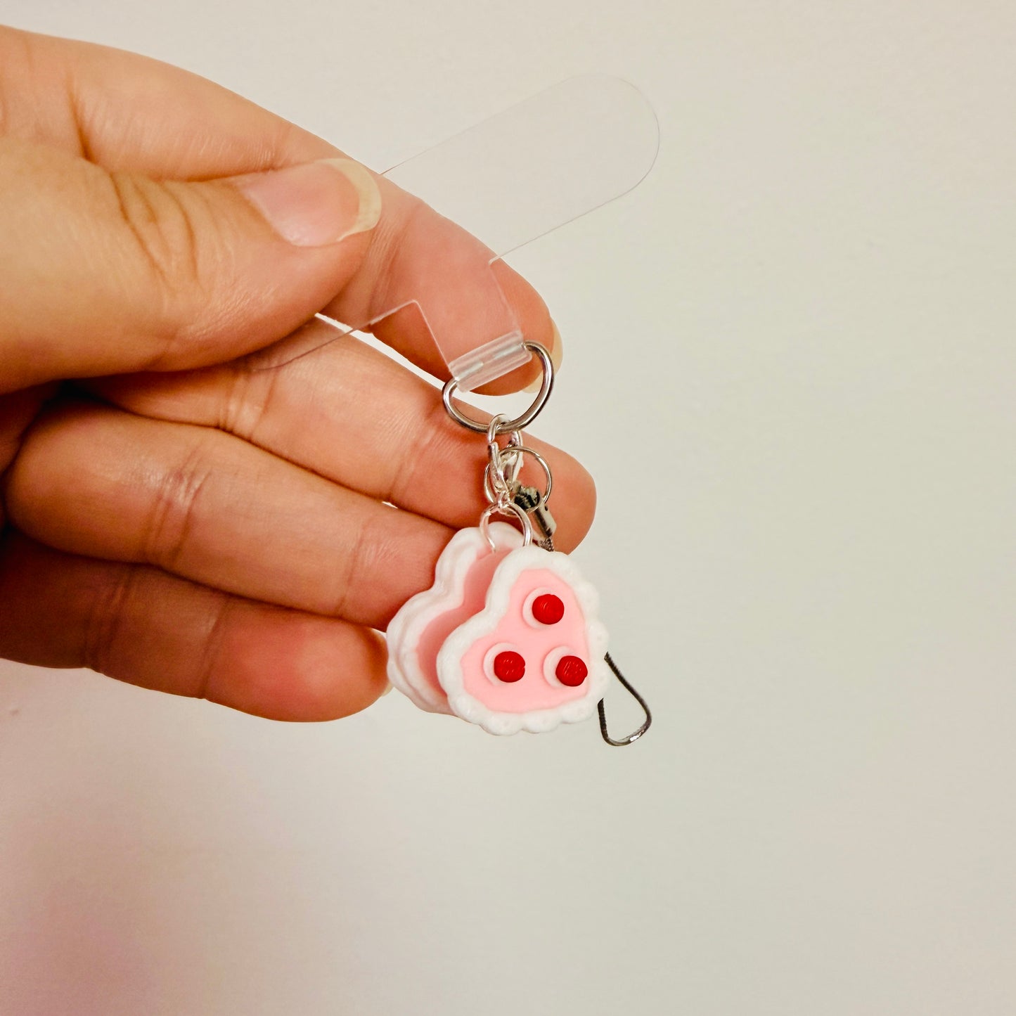 Phone/Kindle Charm, Pink Heart Cake