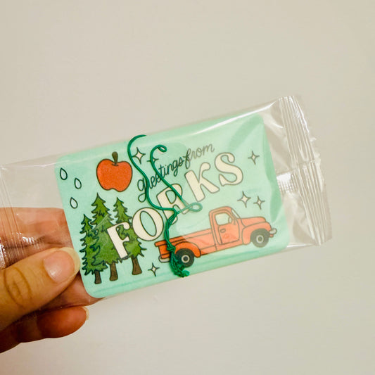 Car Air Freshener, Greetings From Forks