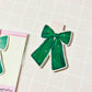 Magnetic Bookmark, Green Bow with Pink Hearts