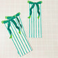 Bookmark Green Bow and Pink Stripes