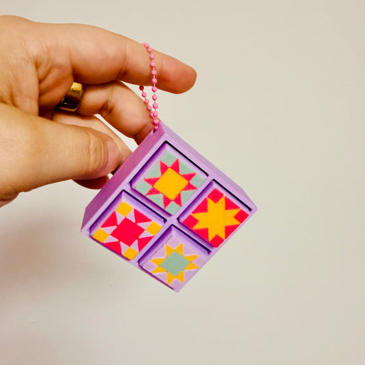 Clicker Keychain, Quilt Pattern