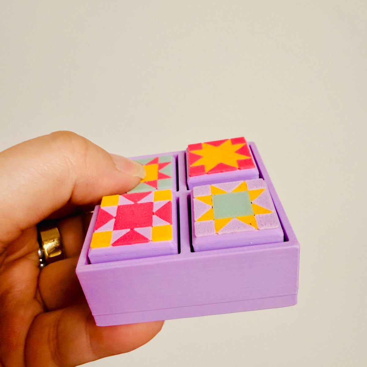 Clicker Keychain, Quilt Pattern