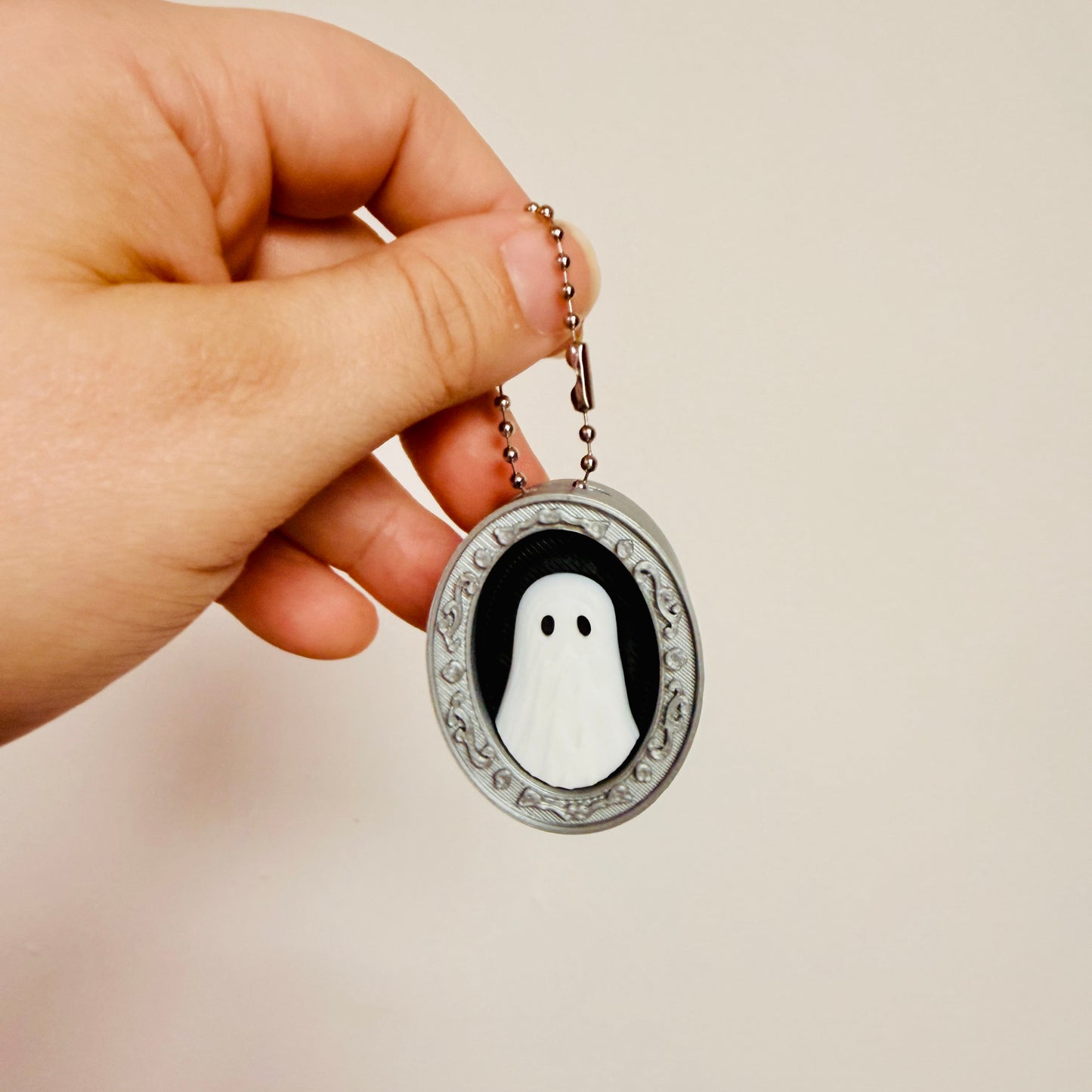 Clicker Keychain, Victorian Framed Ghost Painting