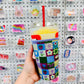 Large Drink Sleeve, Strawberry Patch Pattern