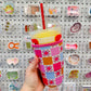 Large Drink Sleeve, Bright Pink Quilt Pattern