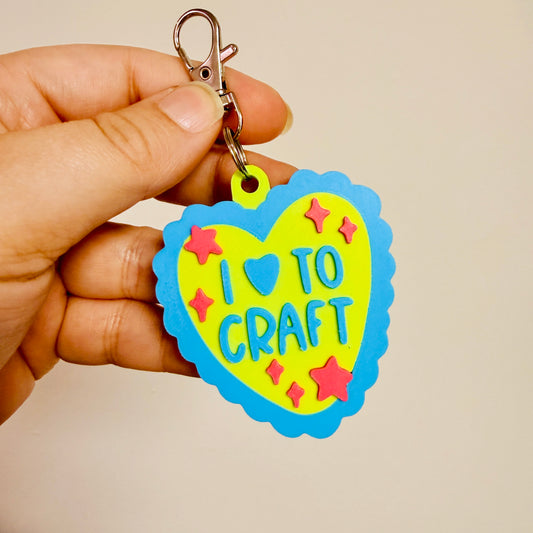 3D Keychain, I Heart To Craft