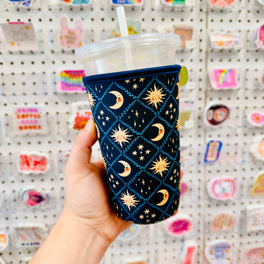 Large Drink Sleeve, Black Sun & Moon