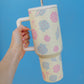 40oz Tumbler with Lid and Straw, Pastel Shells
