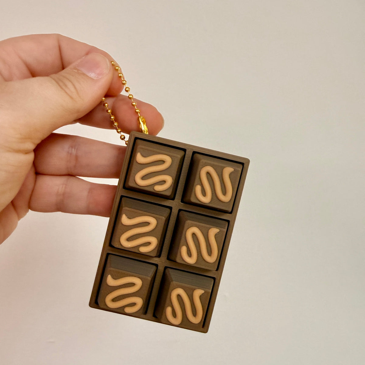 Clicker Keychain, Chocolate Bar With Caramel Drizzle