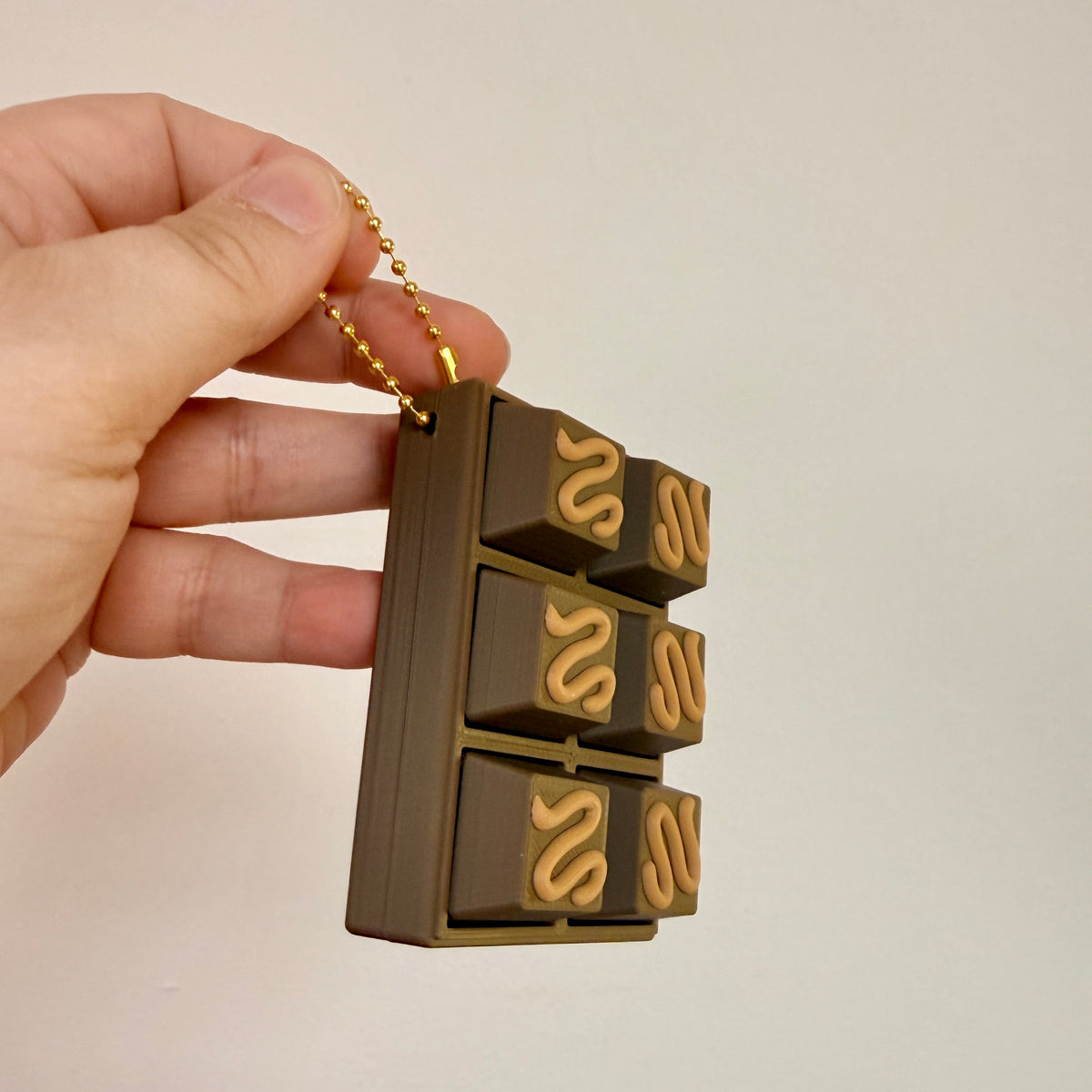Clicker Keychain, Chocolate Bar With Caramel Drizzle