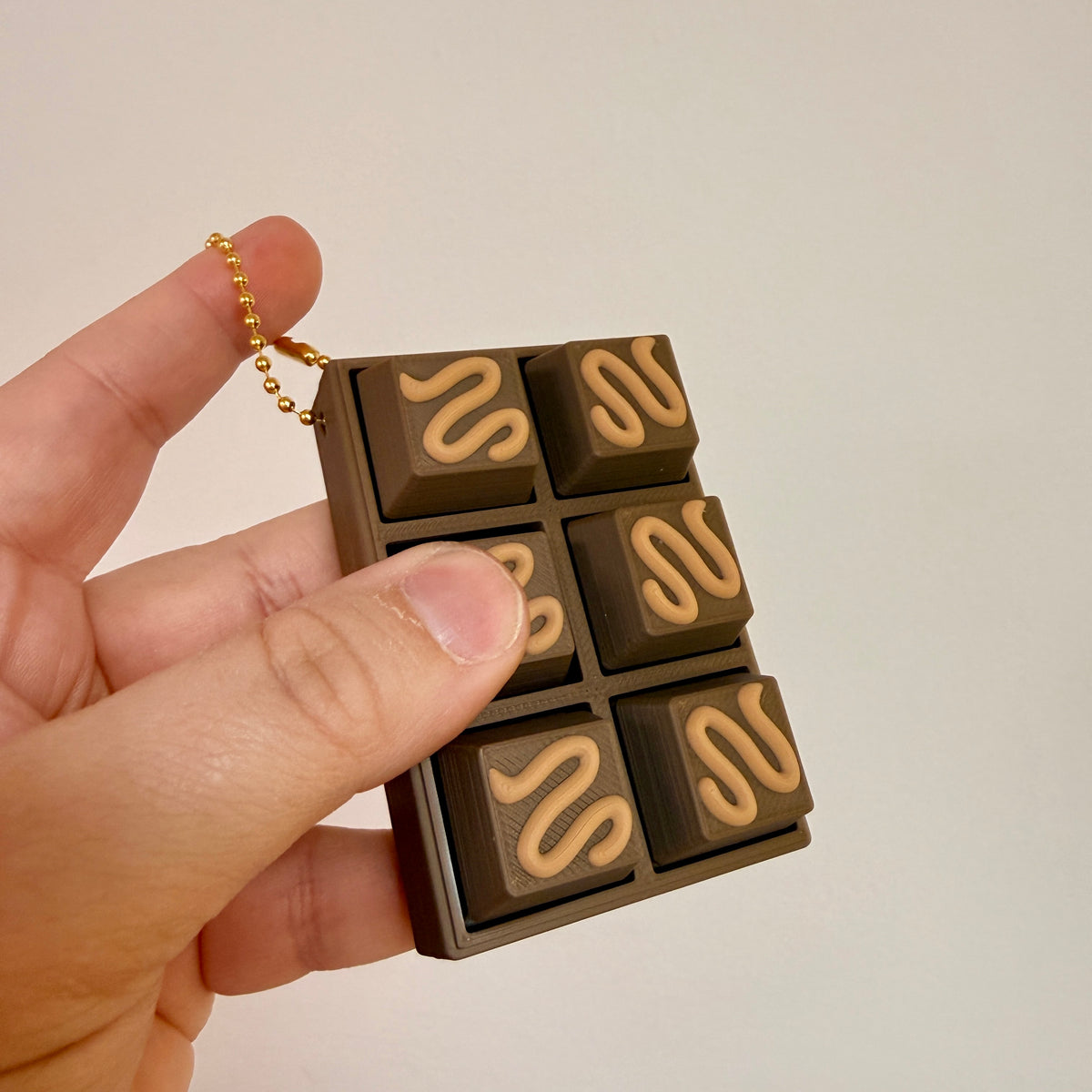 Clicker Keychain, Chocolate Bar With Caramel Drizzle