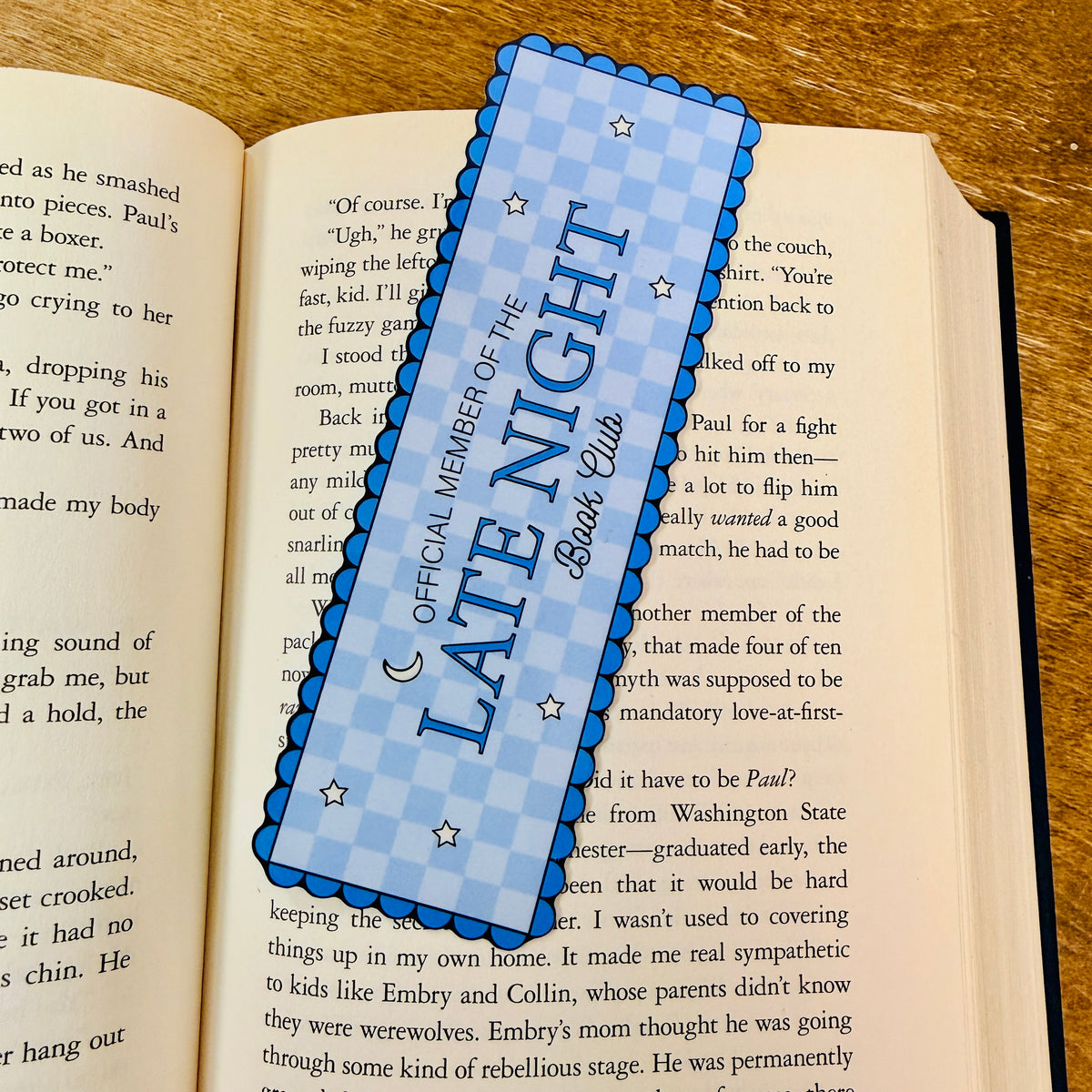 Bookmark Late Night Book Club Scalloped