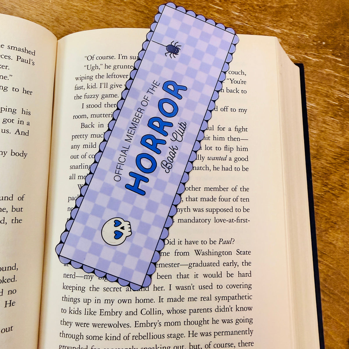 Bookmark Horror Book Club Scalloped