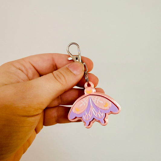 Clicker Keychain, Pink Moth