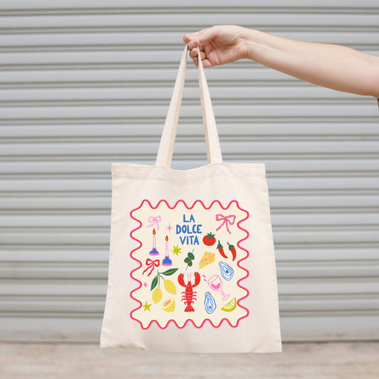Canvas Tote Bag, La Dolce Vita