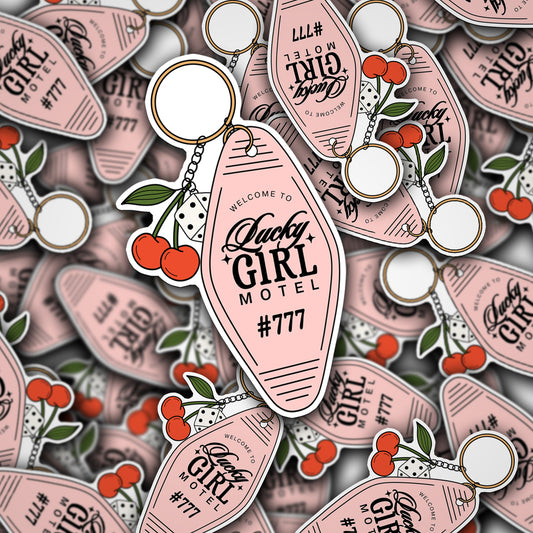 Vinyl Decal Lucky Girl Motel