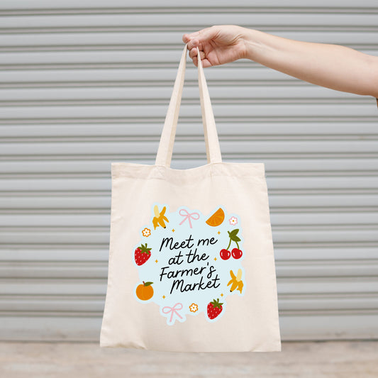 Canvas Tote Bag, Meet Me At The Farmer's Market