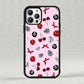 Magnetic iPhone Case, Pink 8 Ball & Dice Pattern