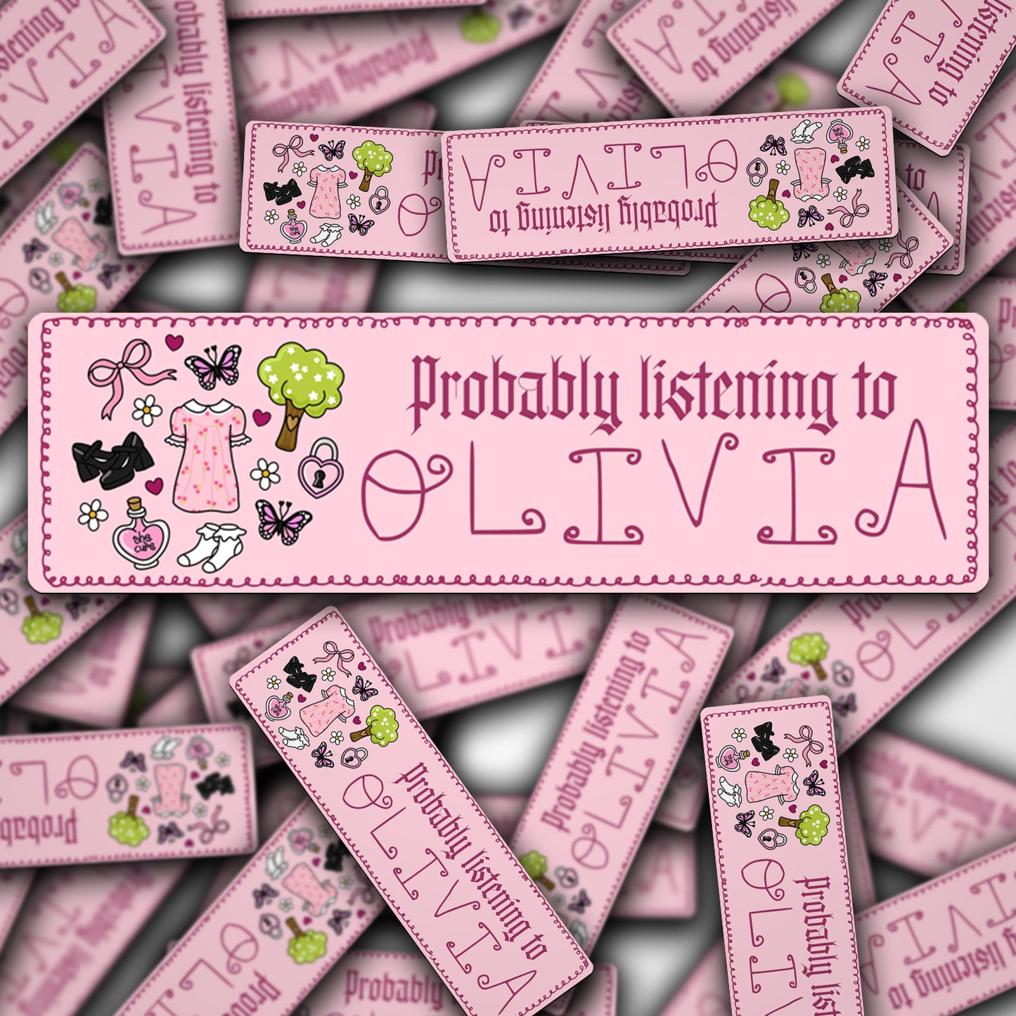 Vinyl Car Decal Probably Listening To Olivia