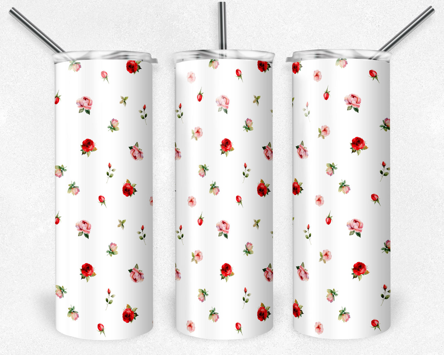 20 oz Skinny Tumbler, Simply Roses