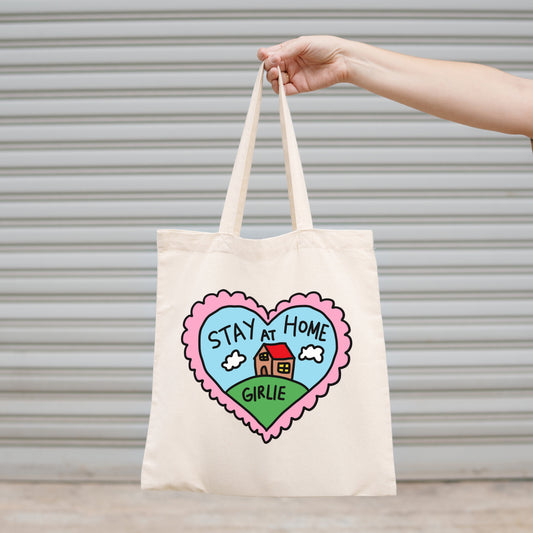 Canvas Tote Bag, Stay At Home Girlie