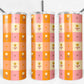 20 oz Skinny Tumbler, Orange Tulip Block Pattern