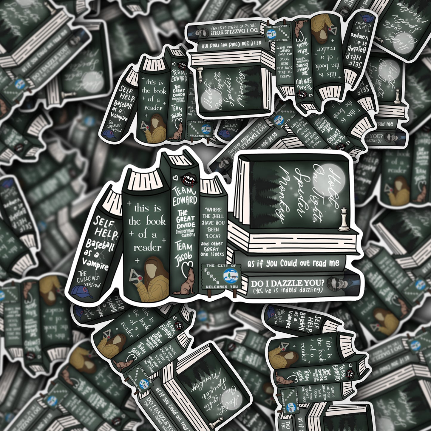 Vinyl Decal Twi Book Stack