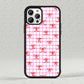 Iphone Case, Pink Grid with Red Bows