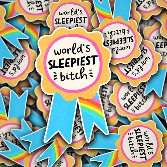 Vinyl Decal World's Sleepiest B Ribbon