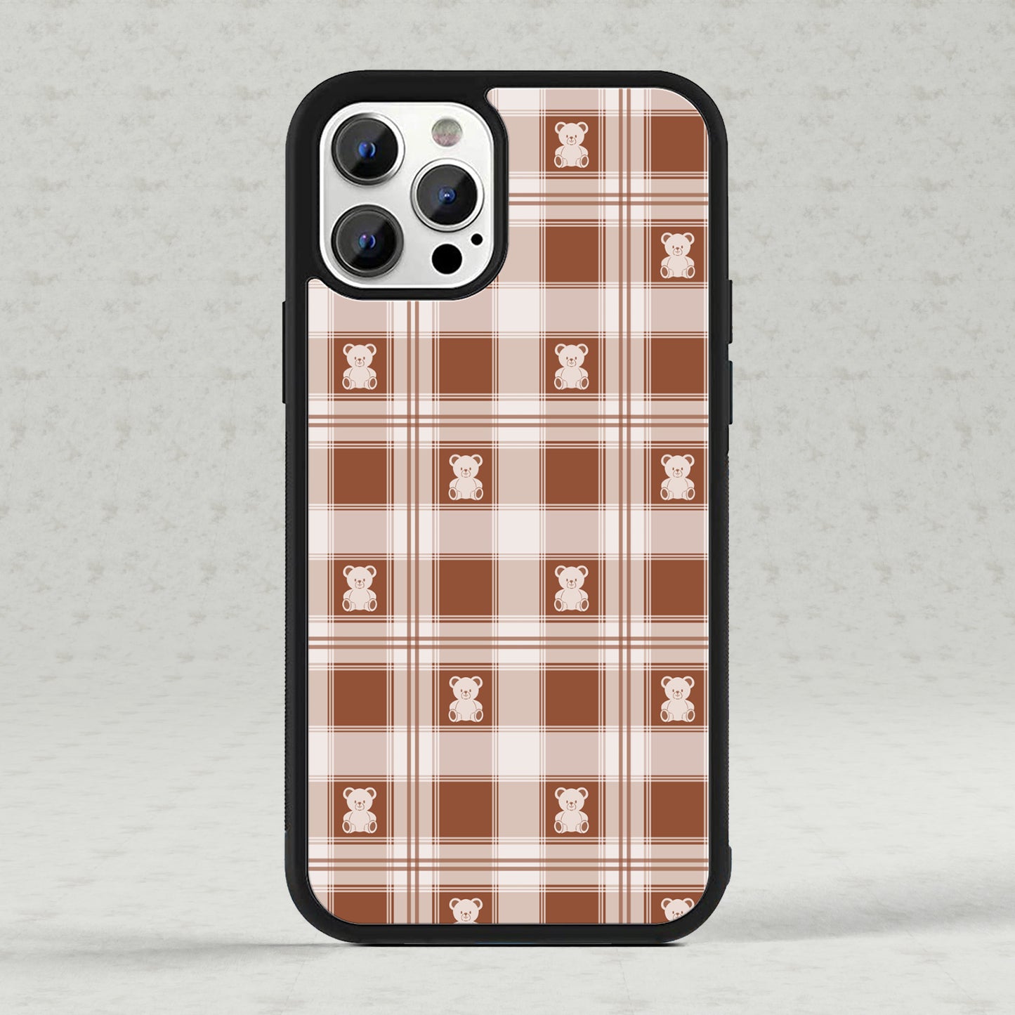 Brown Gingham Teddy Magsafe iPhone Case