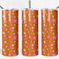 20 oz Skinny Tumbler, Brown Stars Pattern