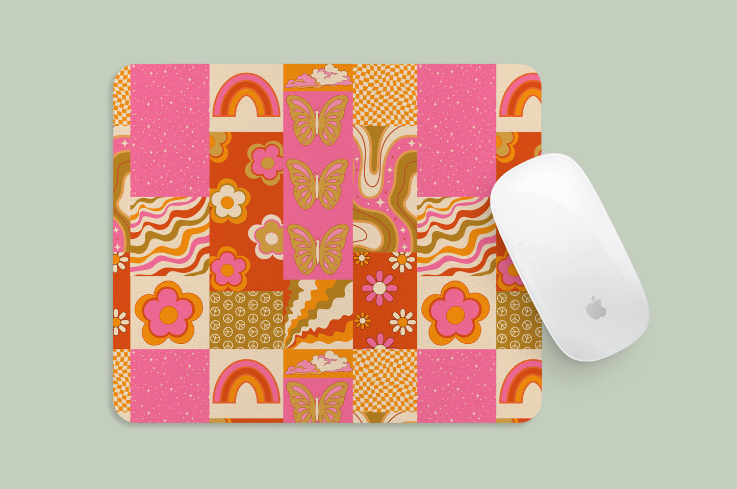 Mousepad Butterfly Collage Pattern