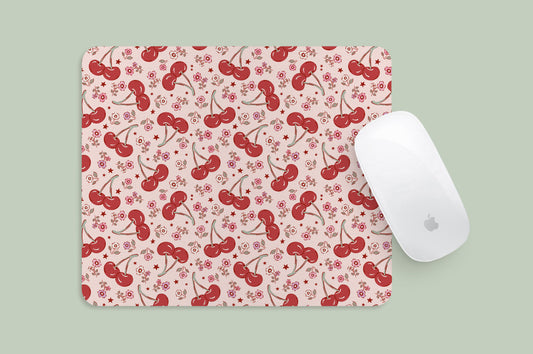 Mousepad Cherry Floral Pattern