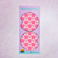 2 Car Coasters, Pink Coquette Bows and Checkers