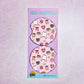 2 Car Coasters, Winter Icons On Pink Pattern